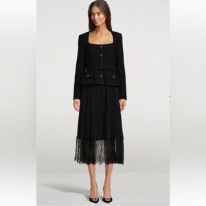 NWOT SELF-PORTRAIT Tailored Bodice Midi Dress Size 10